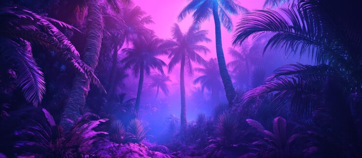 La mística jungla tropical con colores vívidos