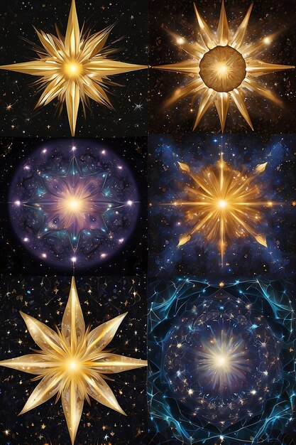Foto místico calidoscopio cósmico realismo estelar sereno en 88x126mm