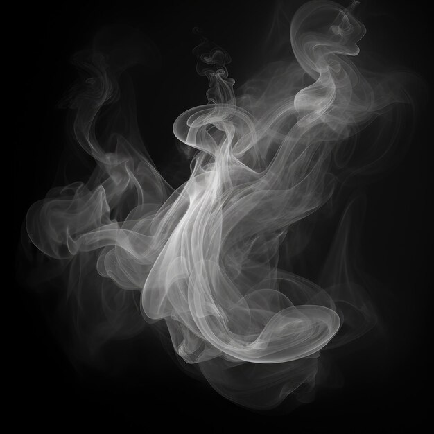 Místico humo blanco aislado elegancia en un fondo negro