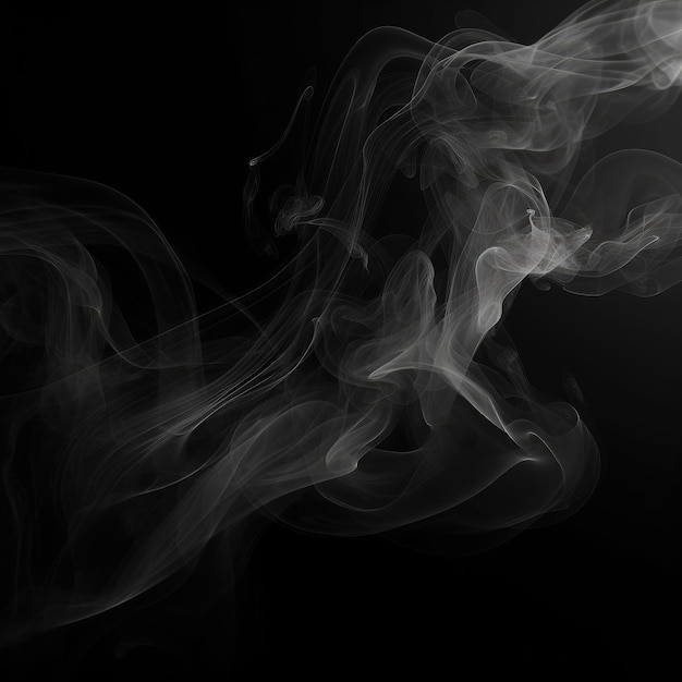 Místico humo blanco aislado elegancia en un fondo negro