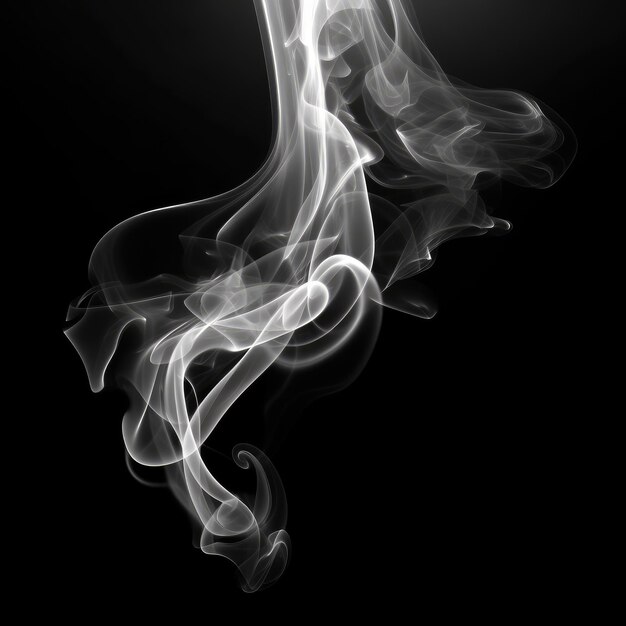 Místico humo blanco aislado elegancia en un fondo negro