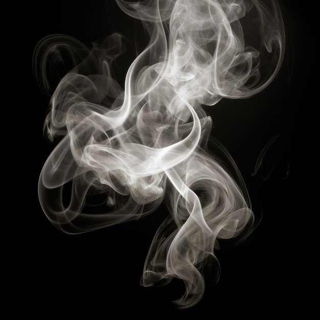 Místico humo blanco aislado elegancia en un fondo negro