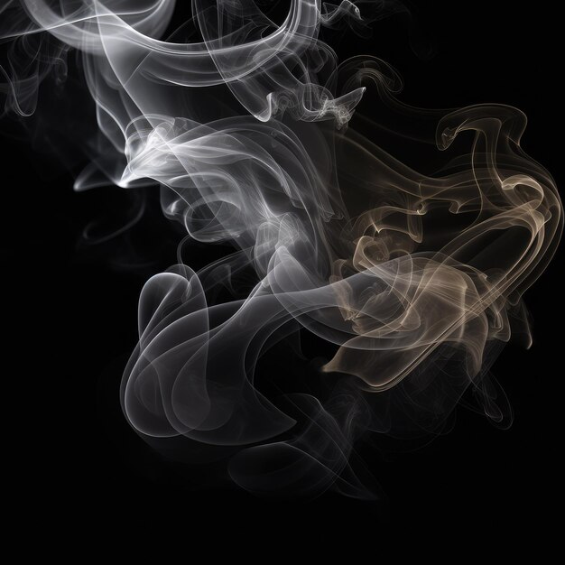 Místico humo blanco aislado elegancia en un fondo negro