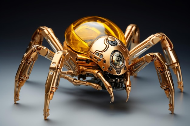 Místico robô aranha dourado inseto assustador gerar Ai
