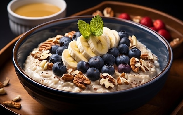 Mistura de café da manhã saudável com IA generativa