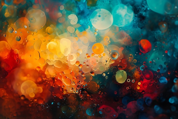 Foto mistura de cores vívidas e abstratas com efeito de óleo e água