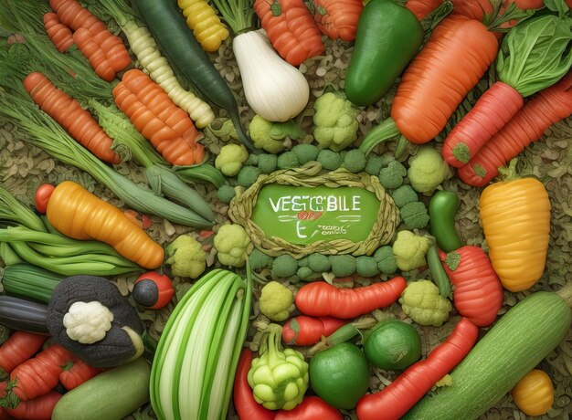 Foto mistura de vegetais para alimentos veganos