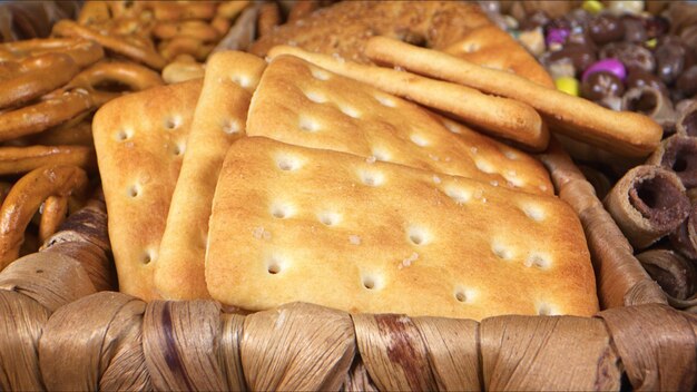 Mistura salgada e doce de delicioso lanche