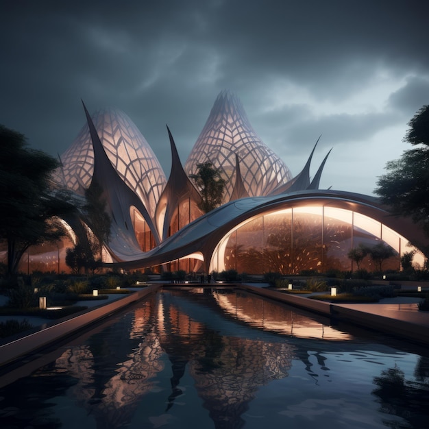 Misturando o passado e o futuro Explorando maravilhas arquitetônicas futuristas com a antiga inspiração mogol