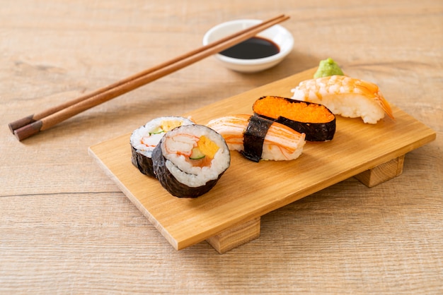 misturar conjunto de sushi