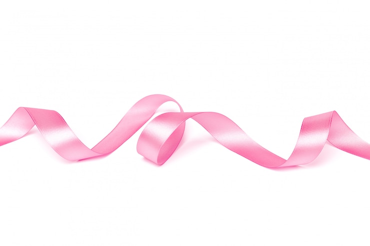 Foto misture a fita rosa em um branco