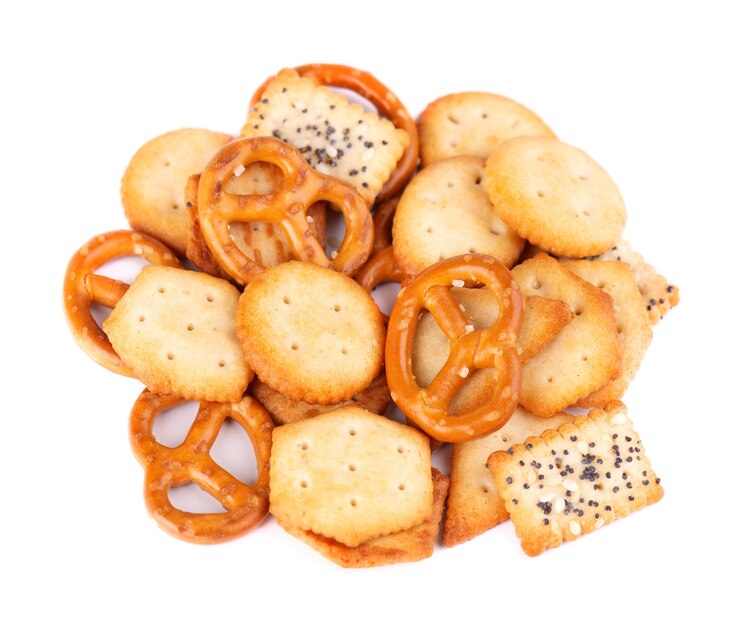 Foto misture biscoitos isolados no branco