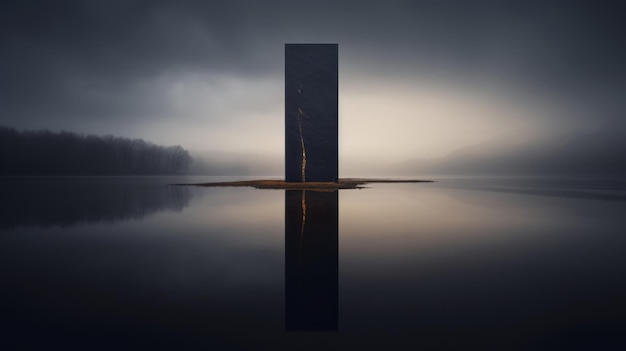 Foto misty black object in water uma composição inspirada por nicolas bruno e filip hodas