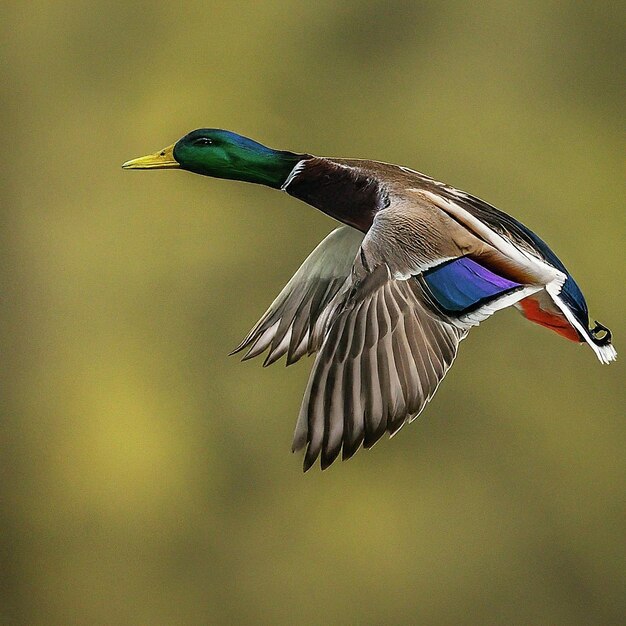 Mit ausgestreckten Flügeln widersetzt sich die Ente im Wasser der Schwerkraft