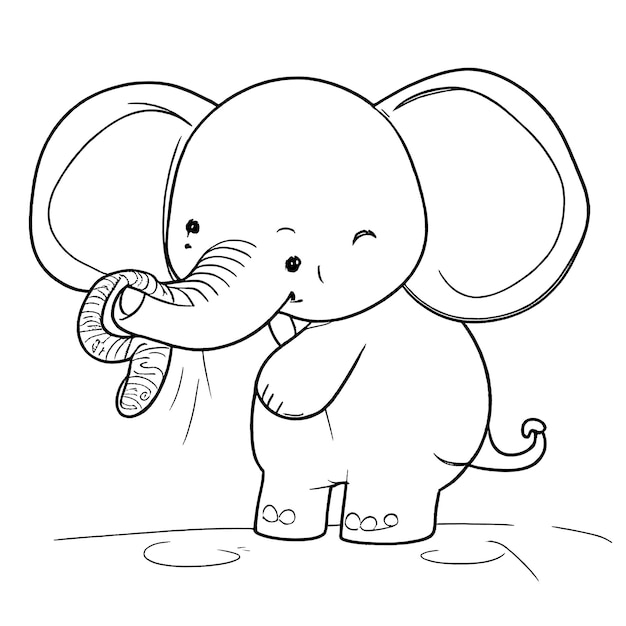 Mit der Hand gezeichnete schöne Elefantenillustrationen Farbblätter für Kinder