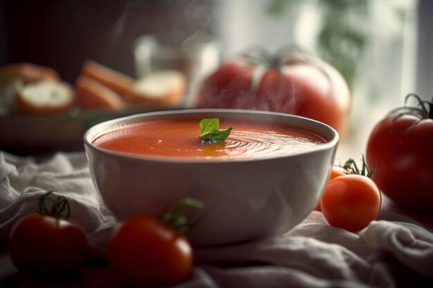 Foto mit generativer ki erstellte tomatensuppe