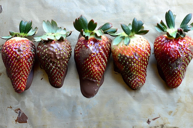 mit Schokolade bedeckte Erdbeeren