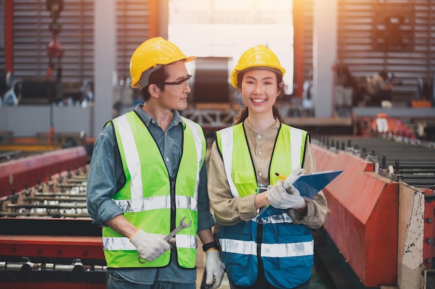 Mitarbeiter des asiatischen Teams, die in der Factory Group of Engineer Asia arbeiten, steuern die Fertigung in der Fabrikindustrie