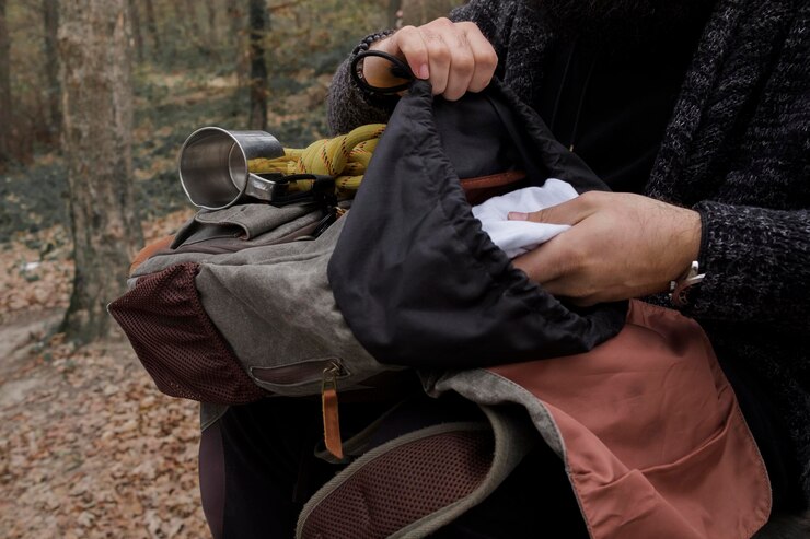 Foto mittelabschnitt eines mannes, der im freien sitzt
