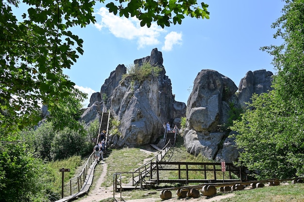 Mittelalterliche Verteidigungskomplex-Felsenfestung Tustan