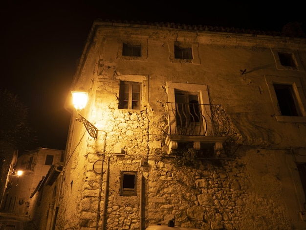 Mittelalterliches Dorf Veroli Latium Frosinone Nachtansicht
