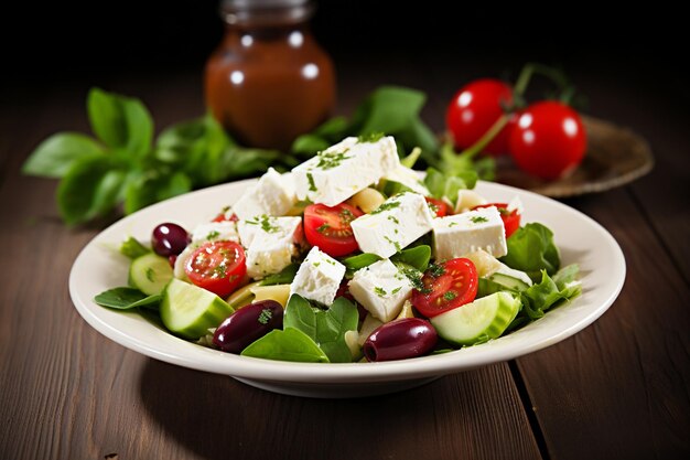 Foto mittelmeer-diät-salat mit feta-käse