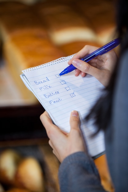 Mittelteil der Frauenmarkierung auf der Checkliste