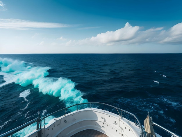 mitten auf dem Meer von einem Schiff aus