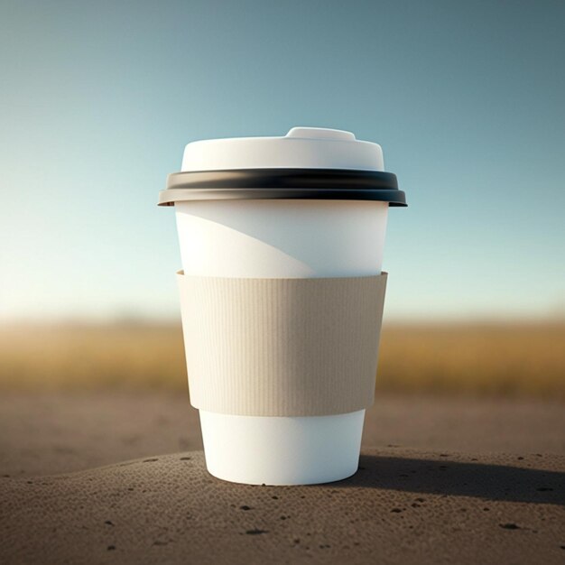 Mitten in der generativen KI des Tages steht eine Tasse Kaffee auf dem Boden