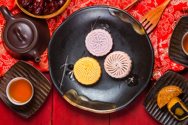 Mittleres Herbst-Festival-chinesisches traditionelles Gebäck Mooncake