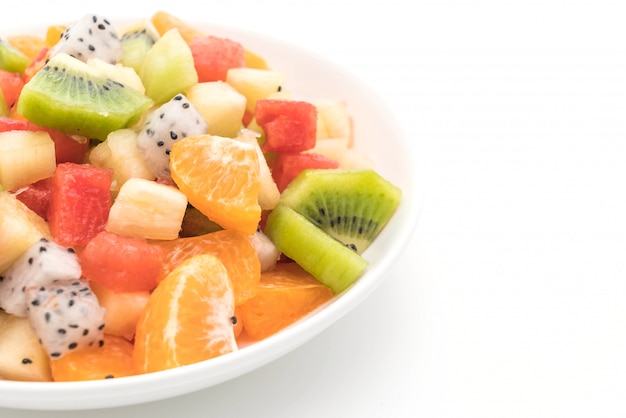 Mix geschnittene Früchte (Orange, Drachenfrucht, Wassermelone, Ananas, Kiwi)