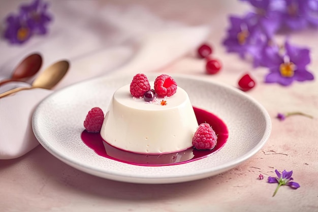 Mixed Berry Panna Cotta Delicados Tonos Beige