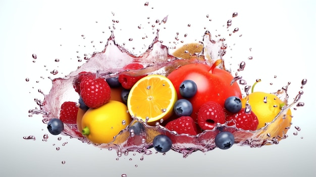 Mixed Fruits Jam splash super realista e ultra fotografia