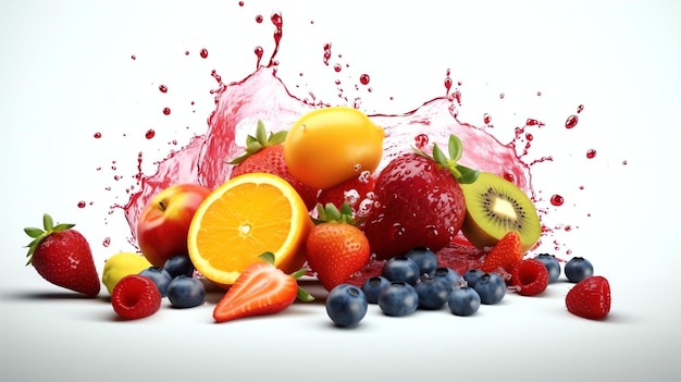 Mixed Fruits Jam splash super realista e ultra fotografia