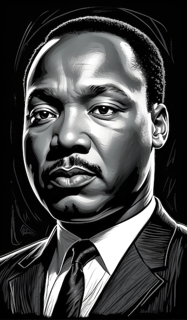 Foto mlk vector en blanco y negro