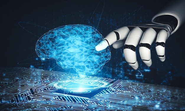 MLP Futura inteligencia artificial y aprendizaje automático para robot droide de IA o cyborg