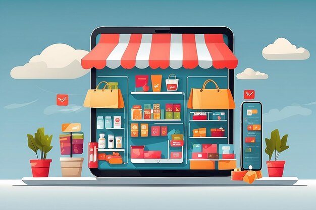 Mobile Anwendung zum Einkaufen Online-Supermarkt Smartphone mit Einkaufen-App