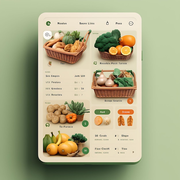 Mobile App-Design des Lieferservices. Lebensmittelliefer-App-Design. Frisches und lebendiges kreatives Layout