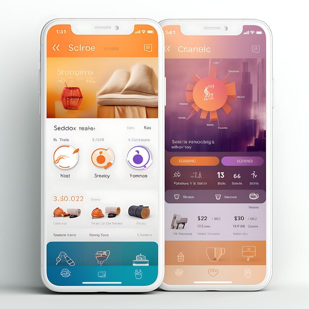 Mobile App-Design von Einzelhandelscoupons und Angeboten. App-Design, Sparfokussiertes Thema mit kreativem Layout