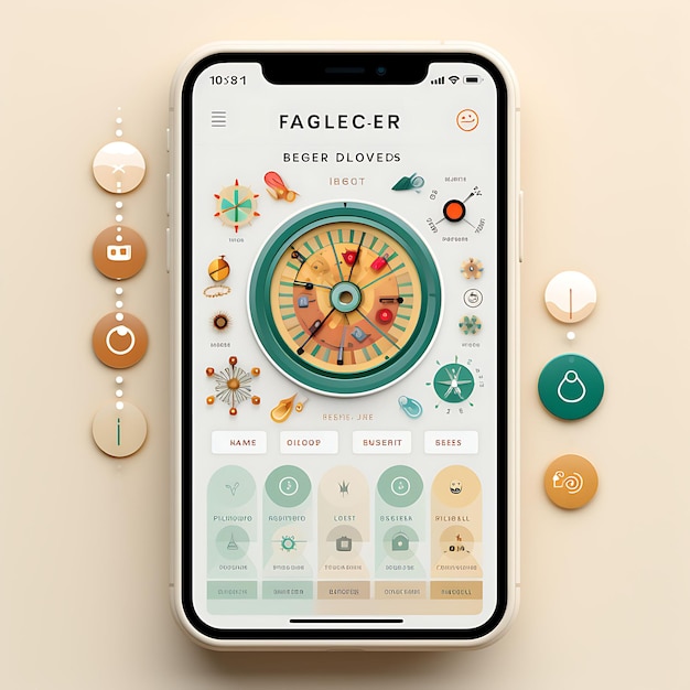 Mobile App-Layout-Design des Allergen-Trackers Sauberes und minimalistisches Layout Neutral und P-Konzepte