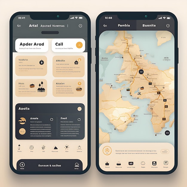 Foto mobile app layout design of geography education atlas style layout erde tonfarbe konzepte