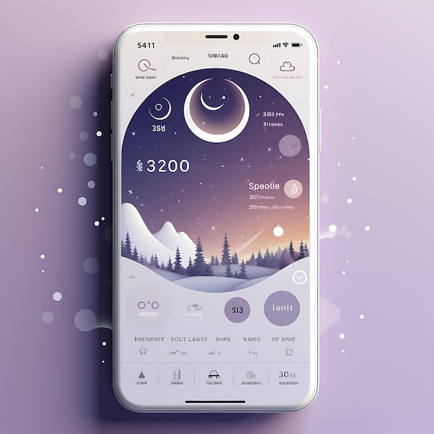 Mobile App Layout Design of Sleep Tracker and Analyzer Layout sonhador e suave Lavender a Concepts