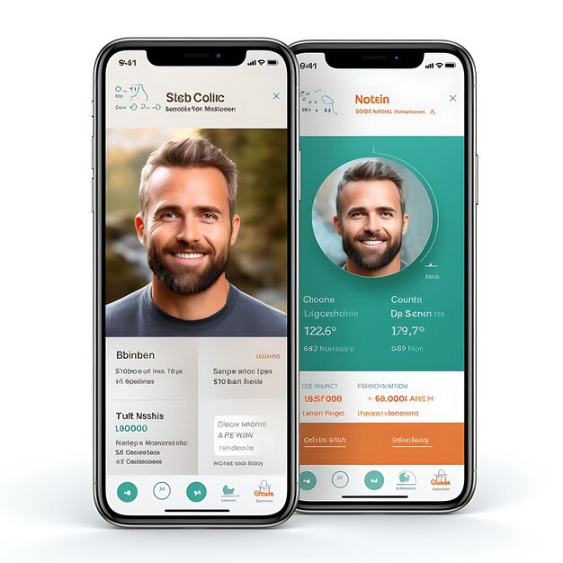 Mobile App Layout Design von Health Coaching und Accountability App Unterstützungs- und Motiva-Konzepten