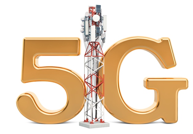 Mobile Tower 5G-Konzept 3D-Rendering