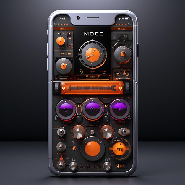 Mobiles App-Design für Musikinstrumenten-Tuning-App-Design, stilvolles Design mit kontra-kreativem Layout