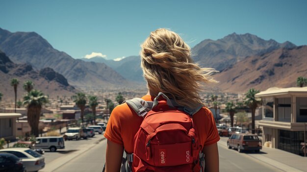moça de mochila moça de mochila caminhante mulher viajante mulher mulher viajante