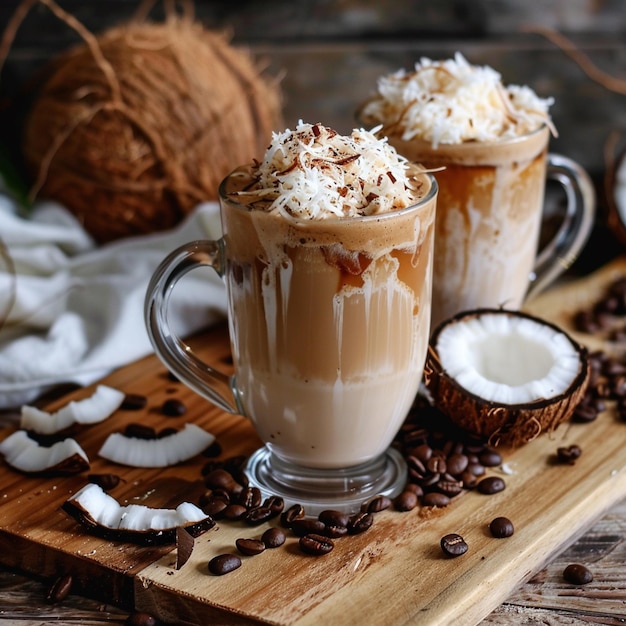 Mocha con leche de coco