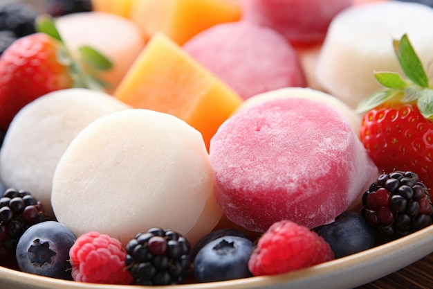 Mochi japonés de frutas y bayas