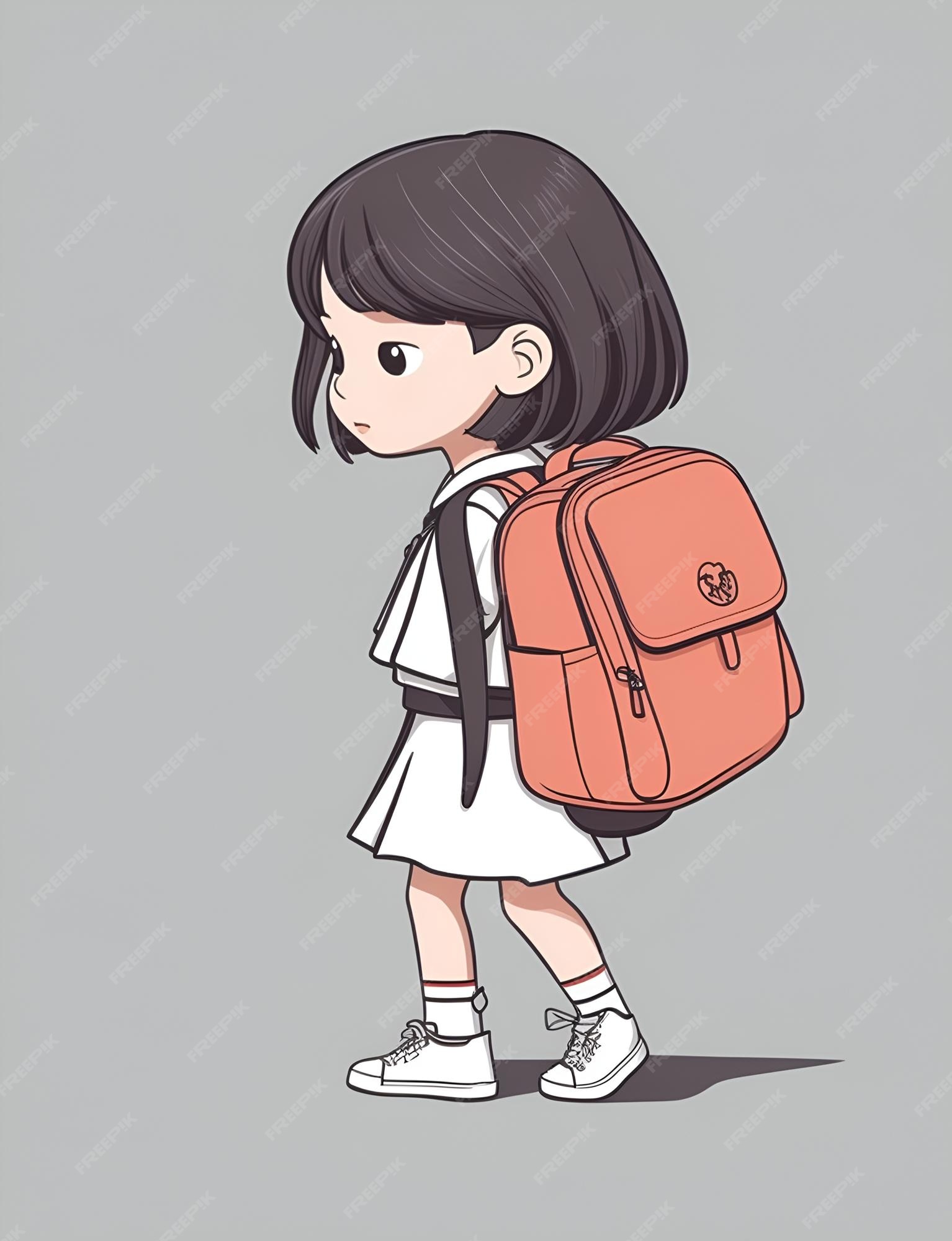 Desenho De Desenho Animado Fofo Da Mochila Kawaii Ilustração do