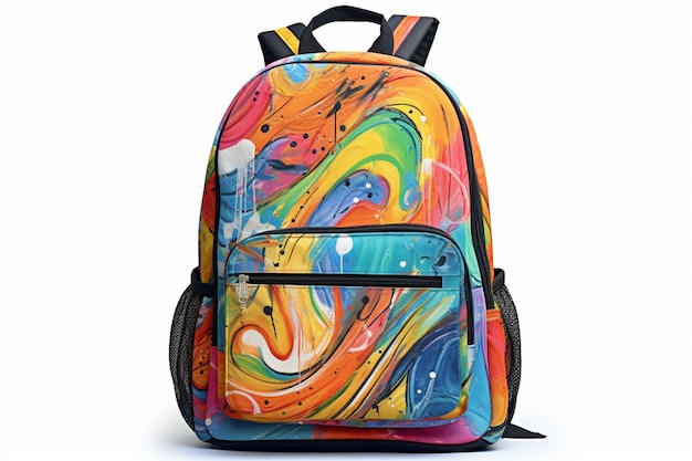 Foto mochila de pintura para crianças criança de volta à escola
